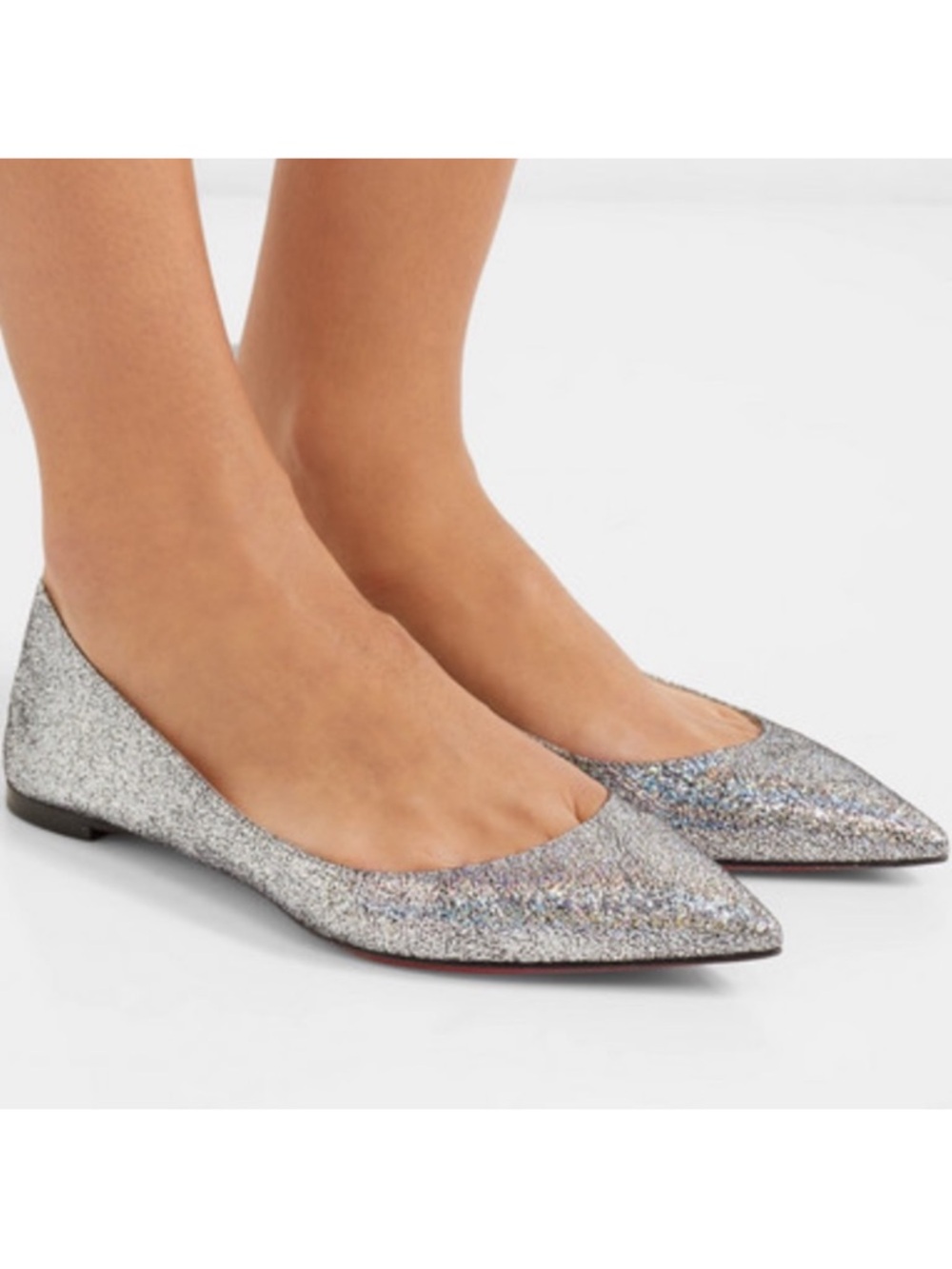 Christian Louboutin Ballalla
Pigalle Hologram iridescent flats